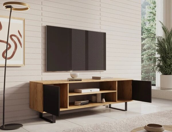 Stolek pod televizi 155 cm AVIOR - dub craft / černý