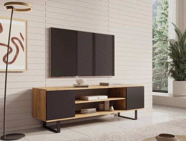 Stolek pod televizi 155 cm AVIOR - dub craft / černý