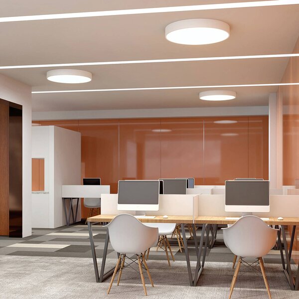 Arcchio Stropní svítidlo LED Noabelle, Ø 80 cm, bílé, kovové, stmívatelný, Bílá / opál, Kuchyň, kov, Moderní
