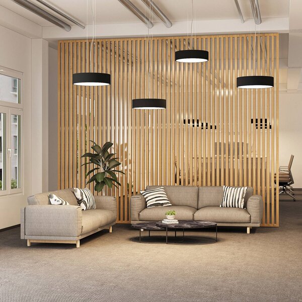 Arcchio LED závěsné svítidlo Noabelle, černá, 40 cm, kov, stmívatelný, Černá, Kuchyň, kov, Moderní
