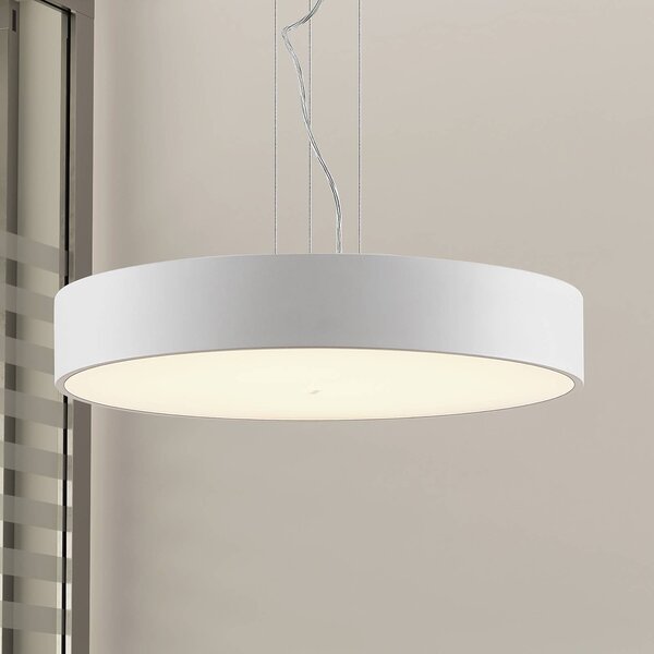 Arcchio LED závěsné světlo Noabelle, Ø 60 cm, bílá, kov, stmívatelný, Bílá / opál, Kuchyň, kov, Moderní