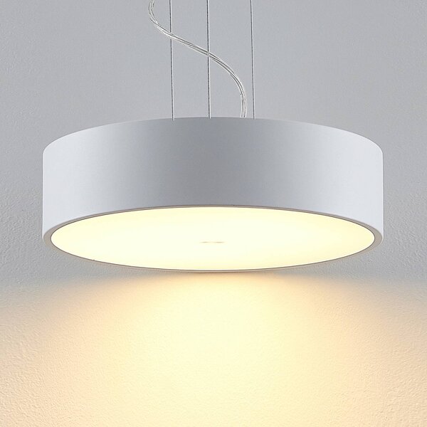 Arcchio Závěsné svítidlo LED Noabelle, Ø 40 cm, bílé, kovové, stmívatelný, Bílá / opál, Kuchyň, kov, Moderní