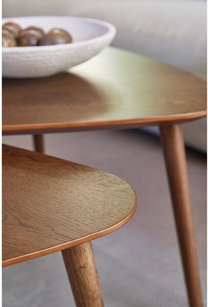 Hnědé konferenční stolky v dekoru dubu v sadě 2 ks 70x100 cm Adda – Unique Furniture