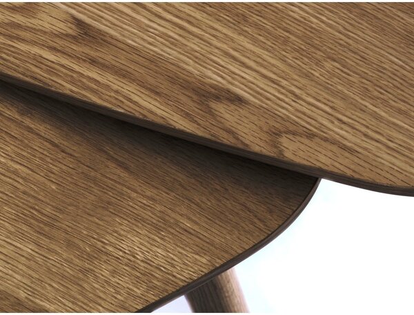 Hnědé konferenční stolky v dekoru dubu v sadě 2 ks 70x100 cm Adda – Unique Furniture