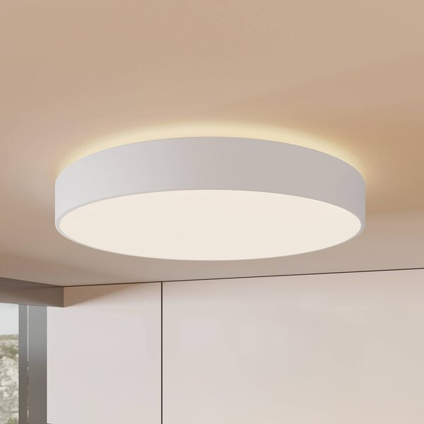 Arcchio LED stropní svítidlo Vanida, bílé, Ø 60 cm, nahoru/dolů, stmívatelný, Bílá / opál, Kuchyň, Hliník, Moderní