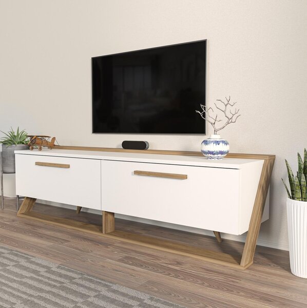 TV stolek/skříňka Astrodotti (bílá + ořech)
