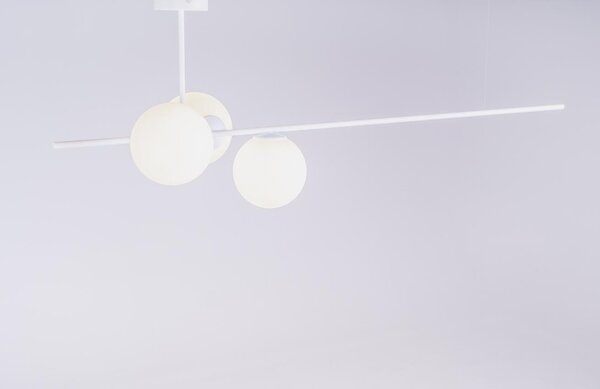 Nordic Design Bílé skleněné závěsné světlo Bubbly 150 cm