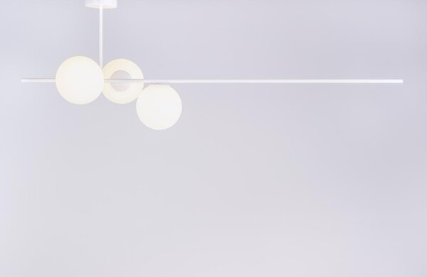 Nordic Design Bílé skleněné závěsné světlo Bubbly 150 cm