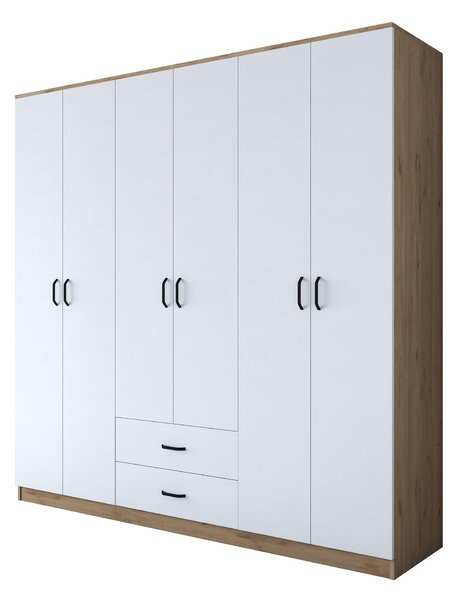 Šatní skříní Bastet 111 (ořech + bílá). Akce -25%