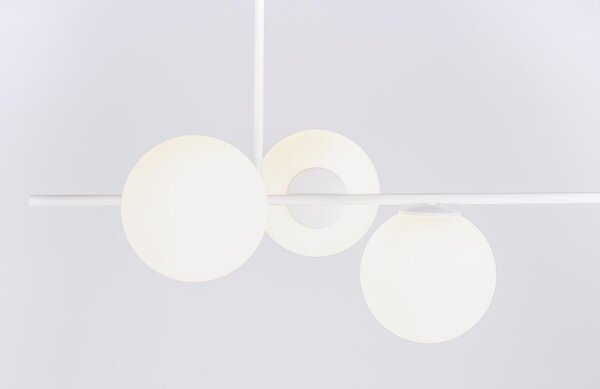 Nordic Design Bílé skleněné závěsné světlo Bubbly 150 cm
