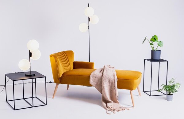Nordic Design Bílo černá skleněná stojací lampa Bubbly 155 cm