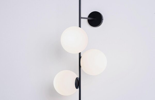 Nordic Design Bílo černé skleněné nástěnné světlo Bubbly 75 cm
