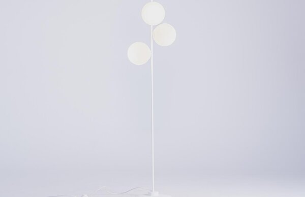 Nordic Design Bílá skleněná stojací lampa Bubbly 155 cm