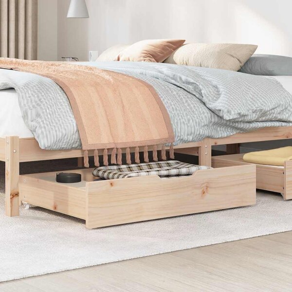 Zásuvky pod postel s kolečky 2 ks 80x55x17 cm masivní borovice