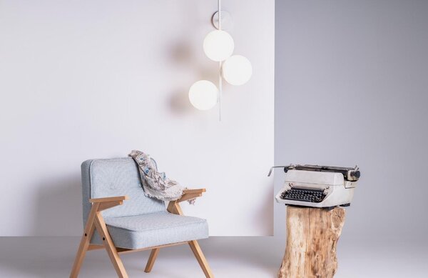 Nordic Design Bílé skleněné nástěnné světlo Bubbly 75 cm