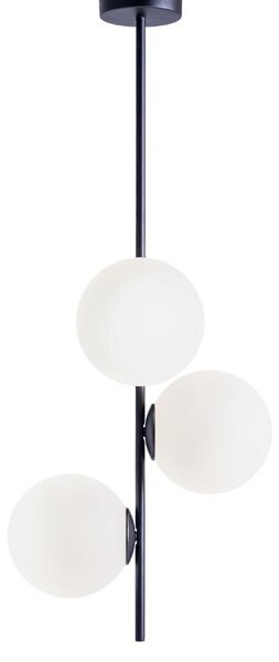 Nordic Design Bílo černé skleněné závěsné světlo Bubbly 93 cm