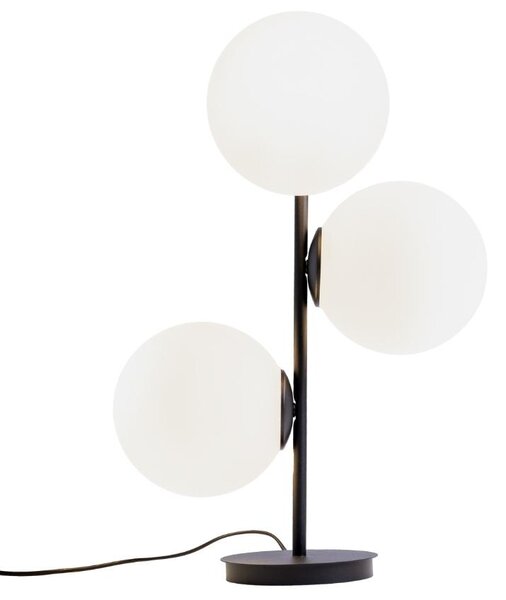 Nordic Design Bílo černá skleněná stolní lampa Bubbly