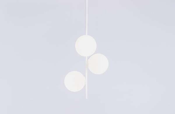 Nordic Design Bílé skleněné závěsné světlo Bubbly 93 cm