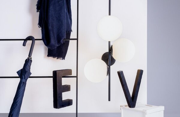 Nordic Design Bílo černé skleněné nástěnné světlo Bubbly 150 cm