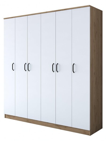 Šatní skříní Bastet 114 (ořech + bílá). Akce -25%