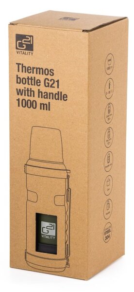 G21 Termoláhev G21 na pití, 1000 ml, khaki zelená s rukojetí G21-60022404