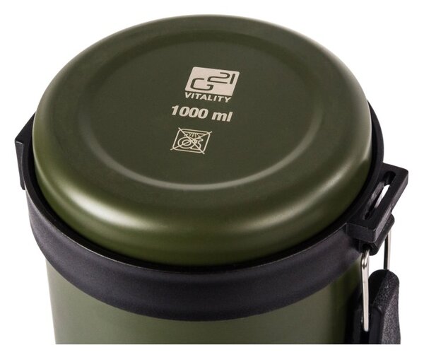 G21 Termoláhev G21 na pití, 1000 ml, khaki zelená s rukojetí G21-60022404