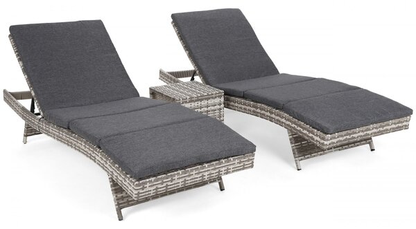 Sestava lehátek Bora Bora Light Grey / Grey Melange + stolek