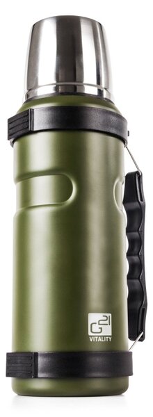 G21 Termoláhev G21 na pití, 1000 ml, khaki zelená s rukojetí G21-60022404