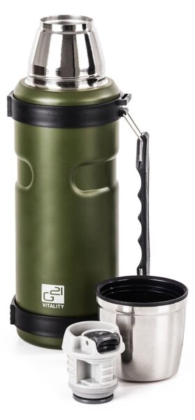 G21 Termoláhev G21 na pití, 1000 ml, khaki zelená s rukojetí G21-60022404