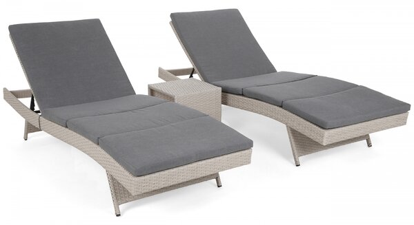Sestava lehátek Bora Bora White / Grey + stolek