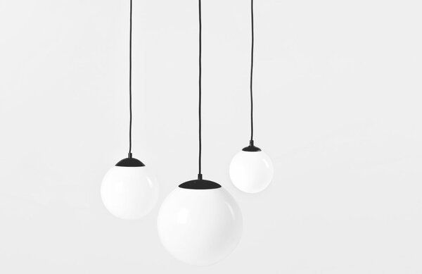 Nordic Design Bílé skleněné závěsné světlo Manama S