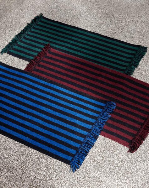 HAY Rohožka Stripes and Stripes Wool 52x95cm, cherry