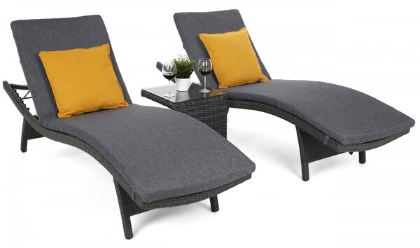 Sestava lehátek Marbella Grey / Grey Melange + stolek