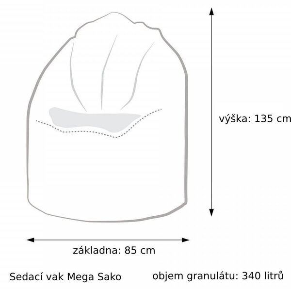 Sedací pytel Primabag Mega Sako plyš bordó