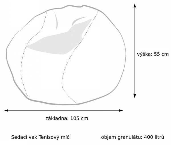 Sedací pytel Primabag Míč tenisový limetka