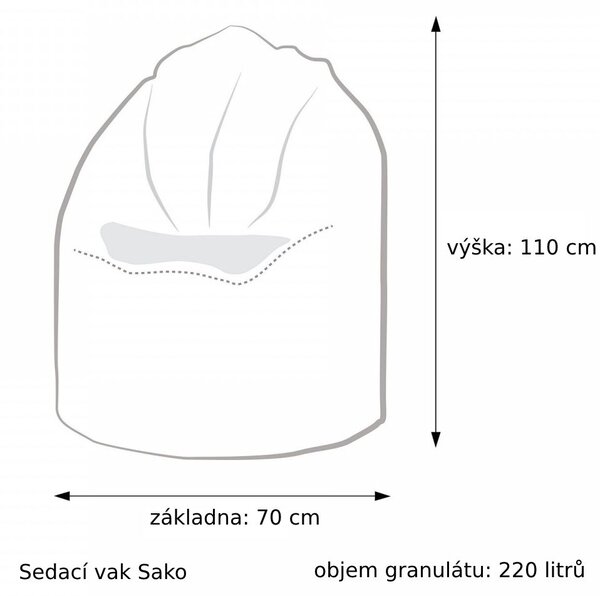 Sedací vak Primabag Sako polyester fialová