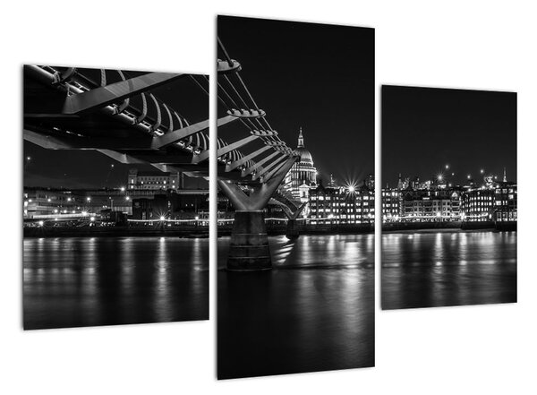 Černobílý obraz mostu (90x60cm)