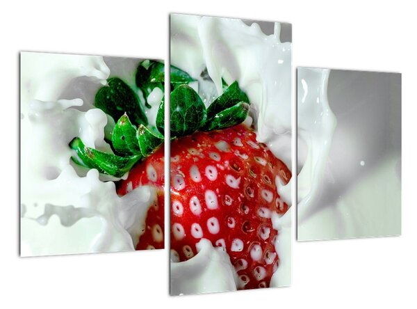 Obraz jahody v jogurtu (90x60cm)