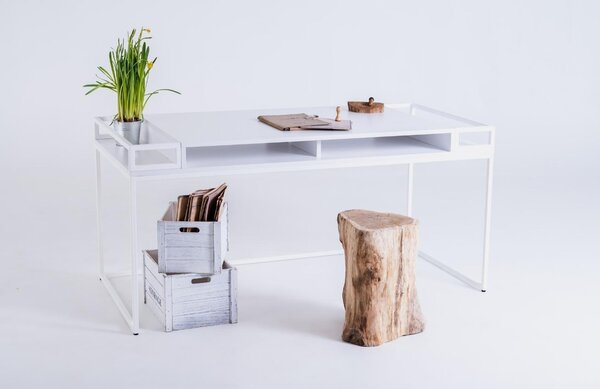 Nordic Design Bílý lakovaný pracovní stůl Hugo 160 x 78 cm