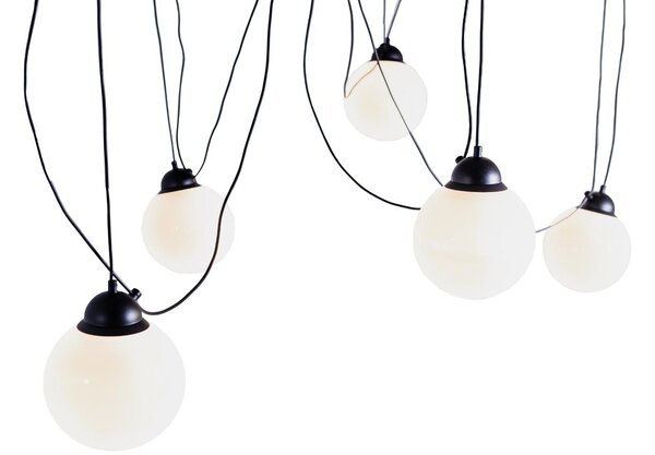 Nordic Design Opálově bílé skleněné závěsné světlo Dion Multi V