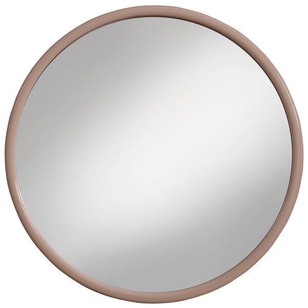Kulaté zrcadlo do koupelny - ø 40 cm v béžovém plastovém rámu - Kuba