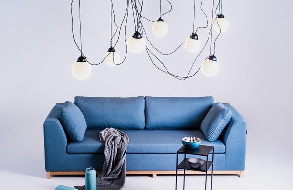 Nordic Design Opálově bílé skleněné závěsné světlo Dion Multi V