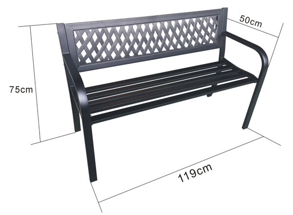 Zahradní lavička Kampa (černá). Akce -16%