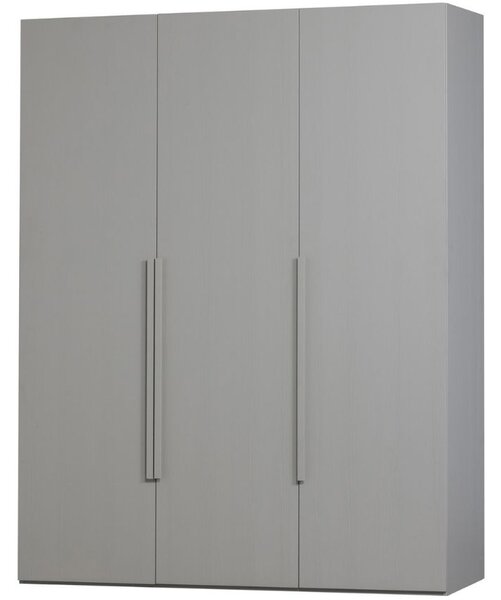WOOOD Světle šedá ořechová šatní skříň Renda 210 x 165 cm