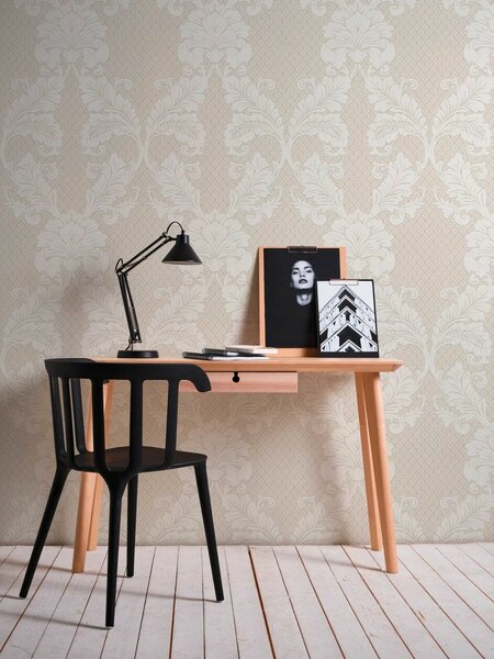 A.S. Création | Vliesová tapeta na zeď Luxury Wallpaper 30544-1 | 0,52 x 10 05 m | bílá, metalická, krémová