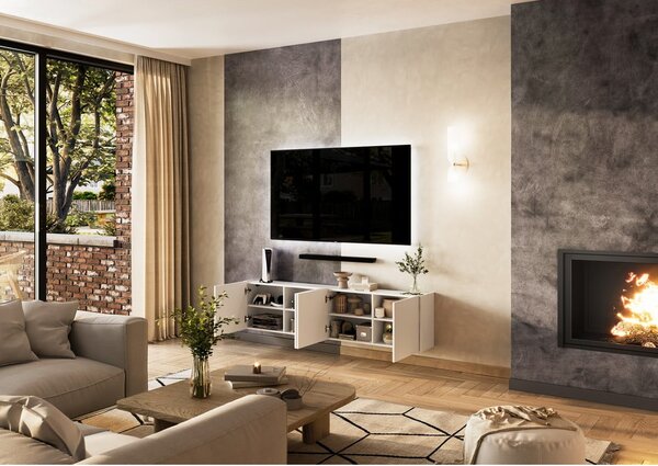 Bílý TV stolek 183x45 cm Piana – Germania