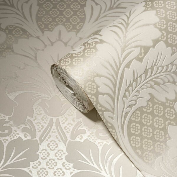 A.S. Création | Vliesová tapeta na zeď Luxury Wallpaper 30544-1 | 0,52 x 10 05 m | bílá, metalická, krémová