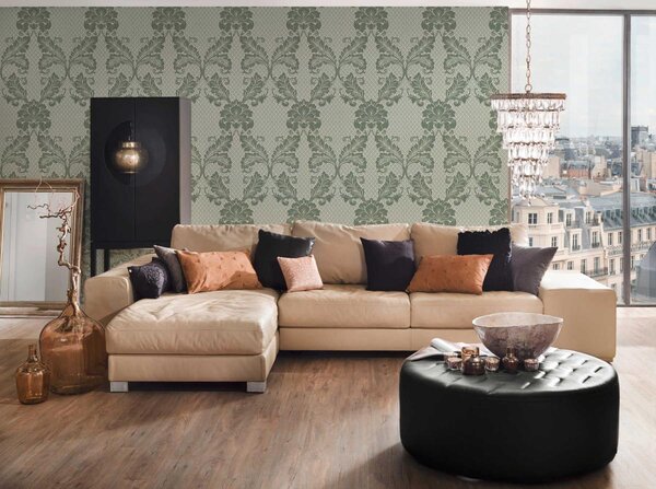 A.S. Création | Vliesová tapeta na zeď Luxury Wallpaper 30544-3 | 0,52 x 10 05 m | šedá, zelená