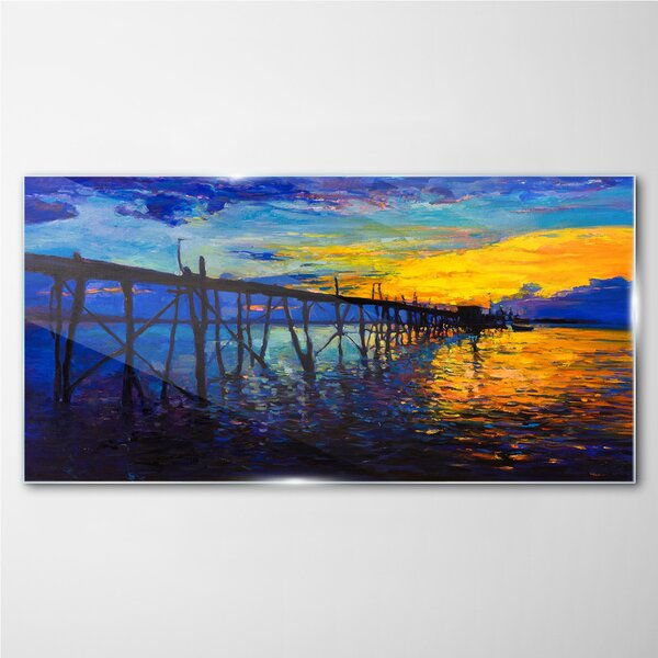 Obraz na skle Obraz na skle Abstrakce Pier Sunset
