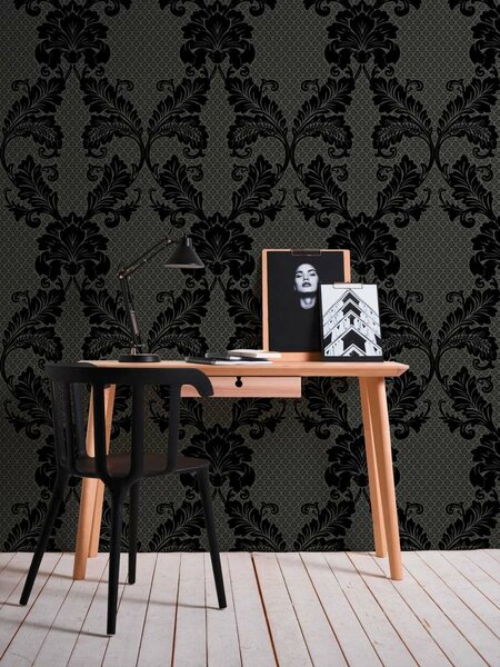 A.S. Création | Vliesová tapeta na zeď Luxury Wallpaper 30544-5 | 0,52 x 10 05 m | šedá, černá
